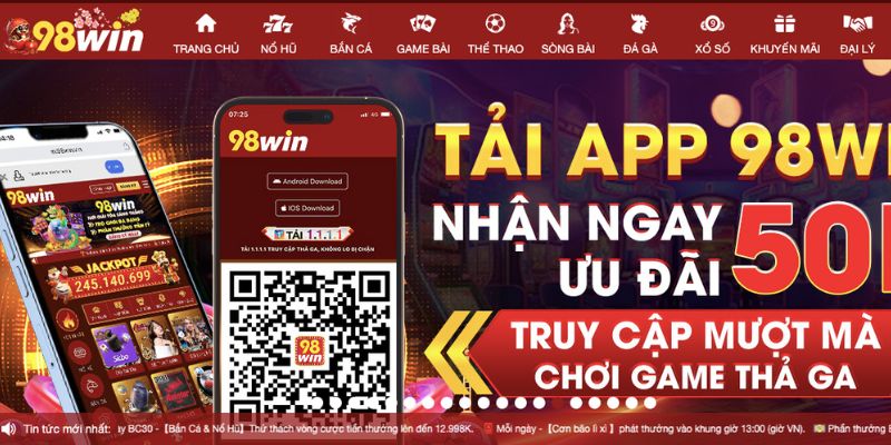 Vào trang chủ của nhà cái 98win